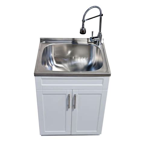 stainless steel laundry sink with cabinet canada|utility room sink with cabinet.